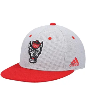 adidas Men's Gray Red NC State Wolfpack Field Baseball Cap