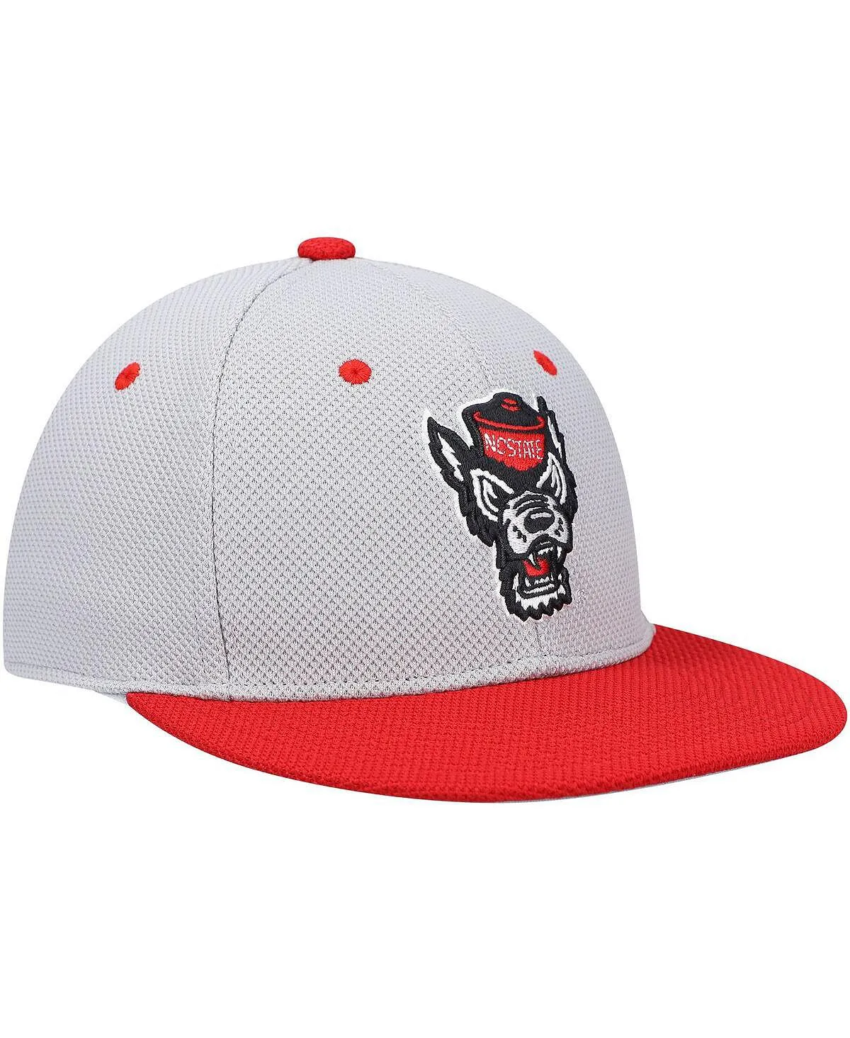 adidas Men's Gray Red NC State Wolfpack Field Baseball Cap
