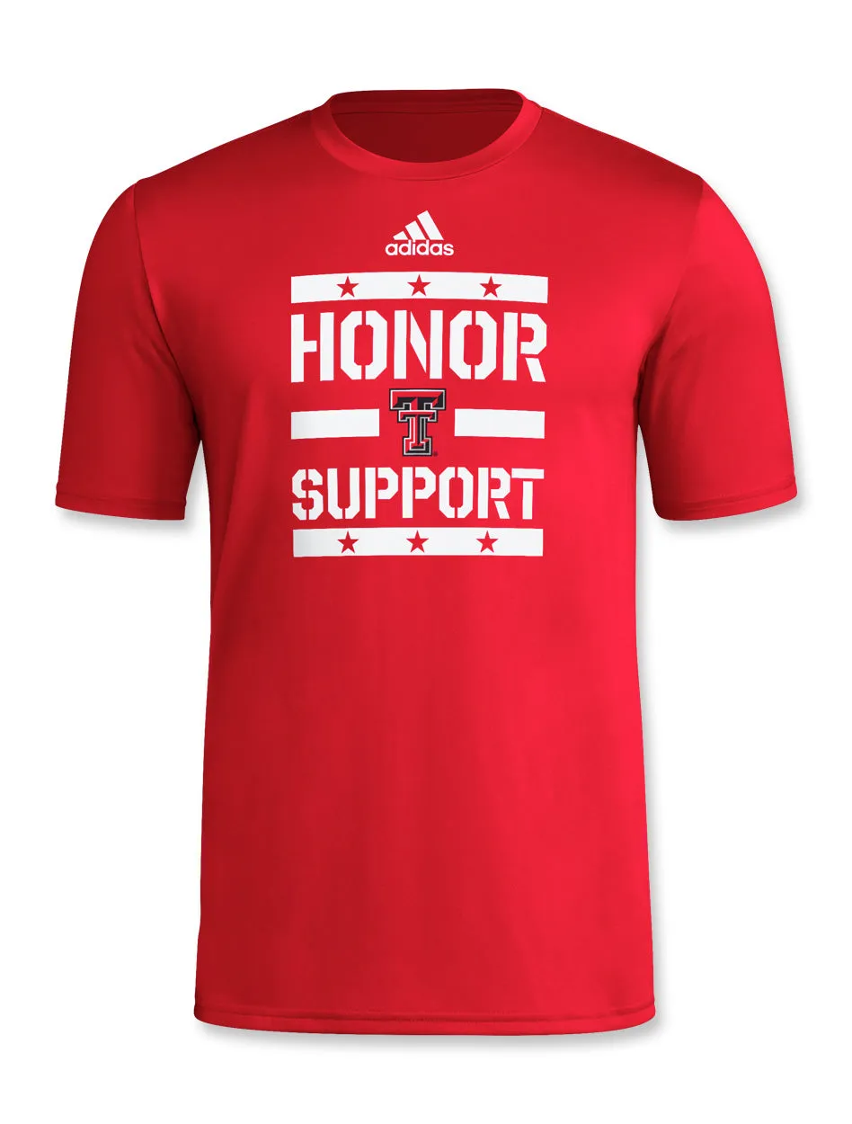 Adidas Texas Tech "Honor and Support" 2024 T-Shirt