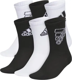 adidas Unisex Youth Athletic Cushioned 6-Pack, Crew Socks Kids for Sports, Durable & Breathable