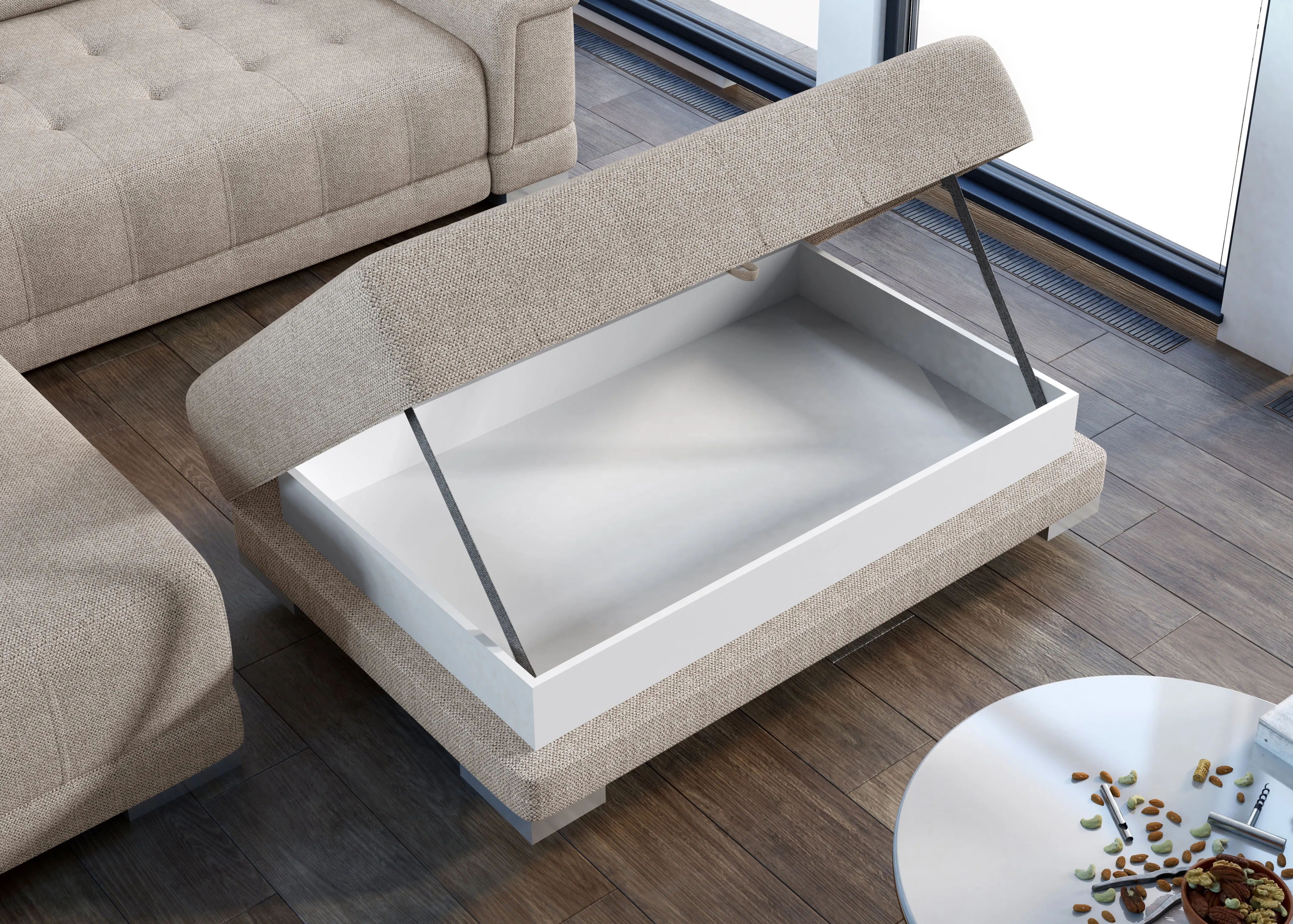 CARINA Ottoman with Storage 53 x 28 in