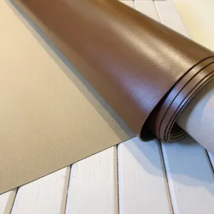 Cognac Solid Vegan Glazed Leather - Remnant