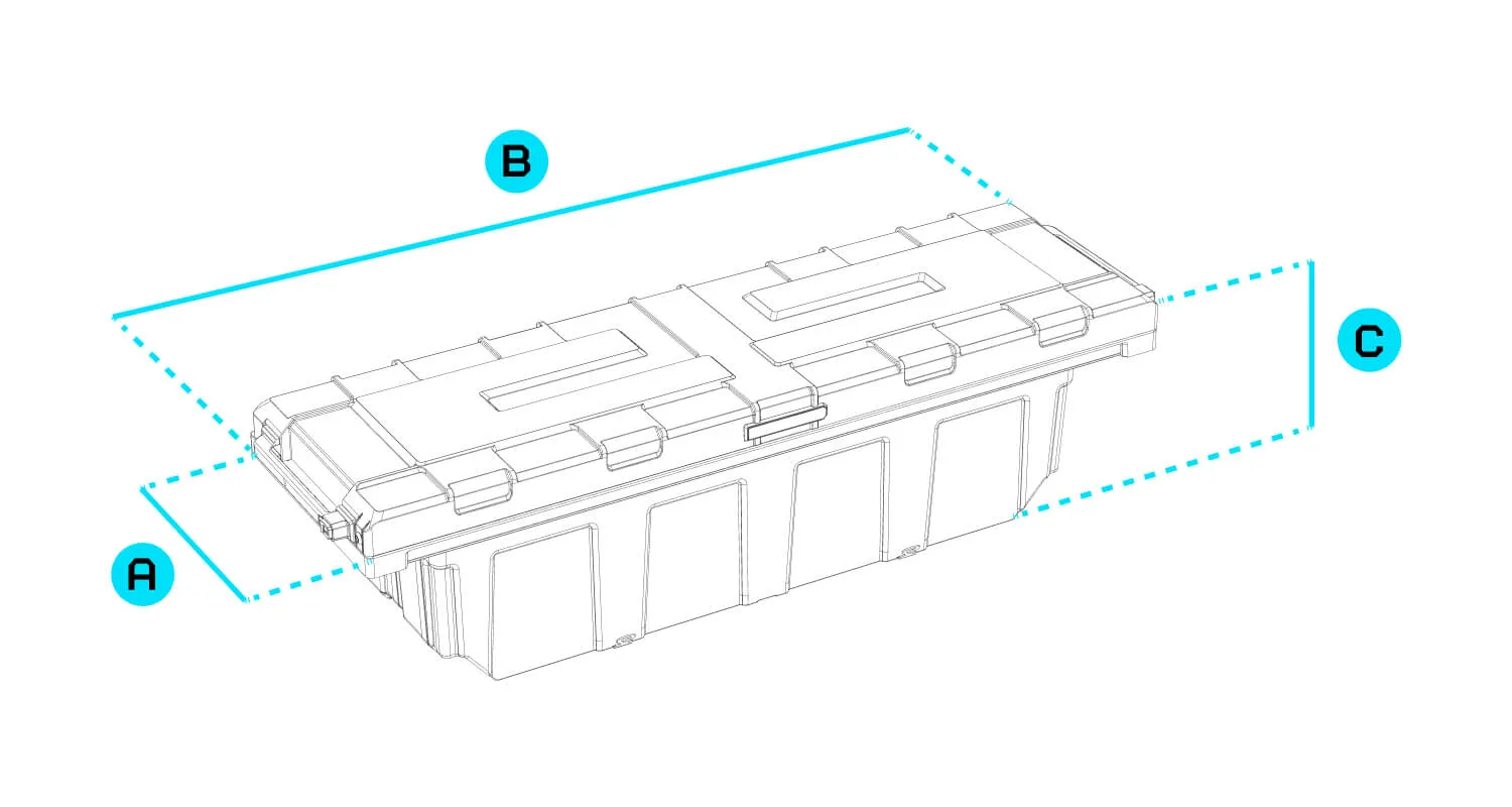 Decked -Full-size pickup truck tool box deep tub - Tundra rail system (22-current)