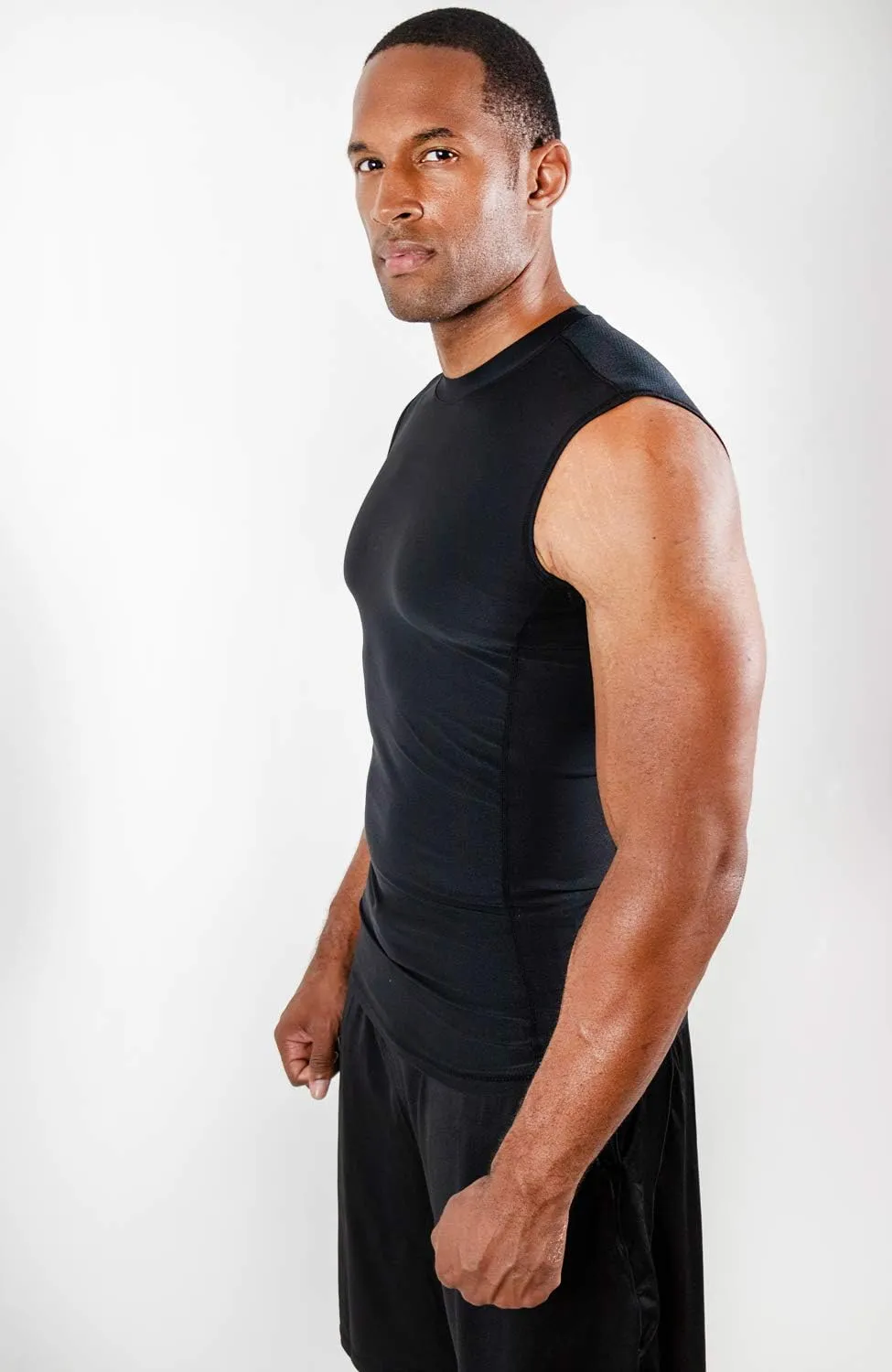 DEVOPS 3 Pack Men's Athletic Compression Shirts Sleeveless