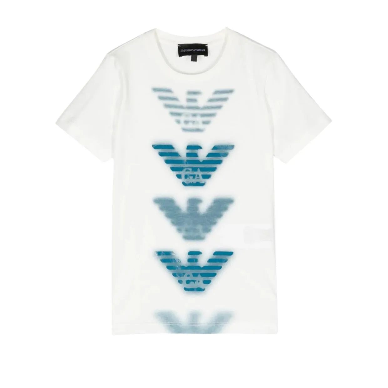 Emporio Armani Kids High-Tech Effect Eagle Logo Print T-Shirt