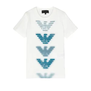 Emporio Armani Kids High-Tech Effect Eagle Logo Print T-Shirt