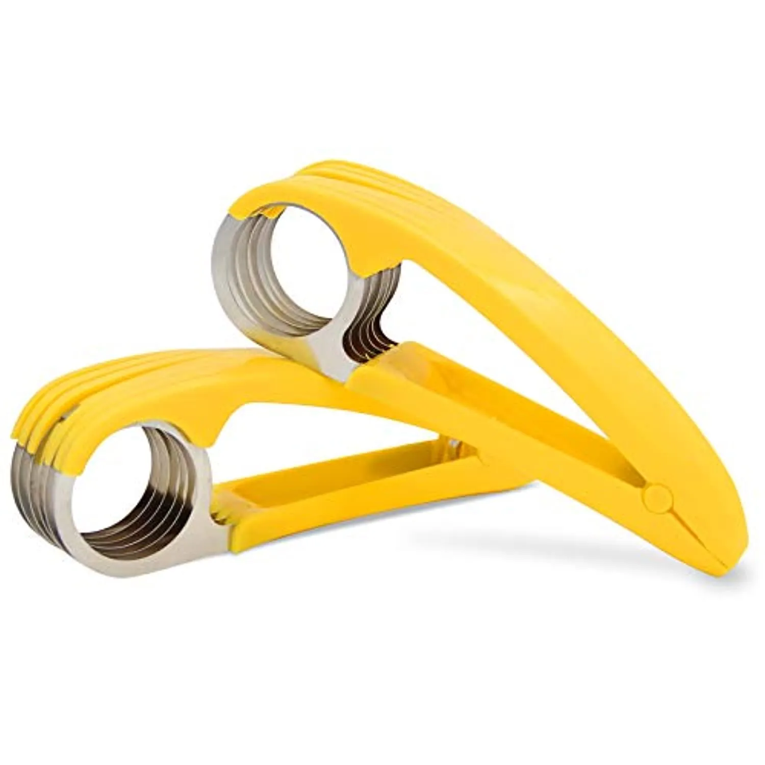 FireKylin Banana Slicer,ABS   Stainless Steel Fruit and Vegetable Salad Peeler Cutter Kitchen Tools For banana, Sausage, Strawberry,Grape（2 pcs）