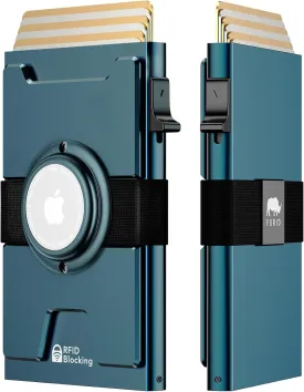 furid Smart Airtag Wallet Men: Metal Wallet with Airtag Holder - Apple Air Tag Wallet for Men Airtag, Slim Minimalist Pop Up Card Wallet