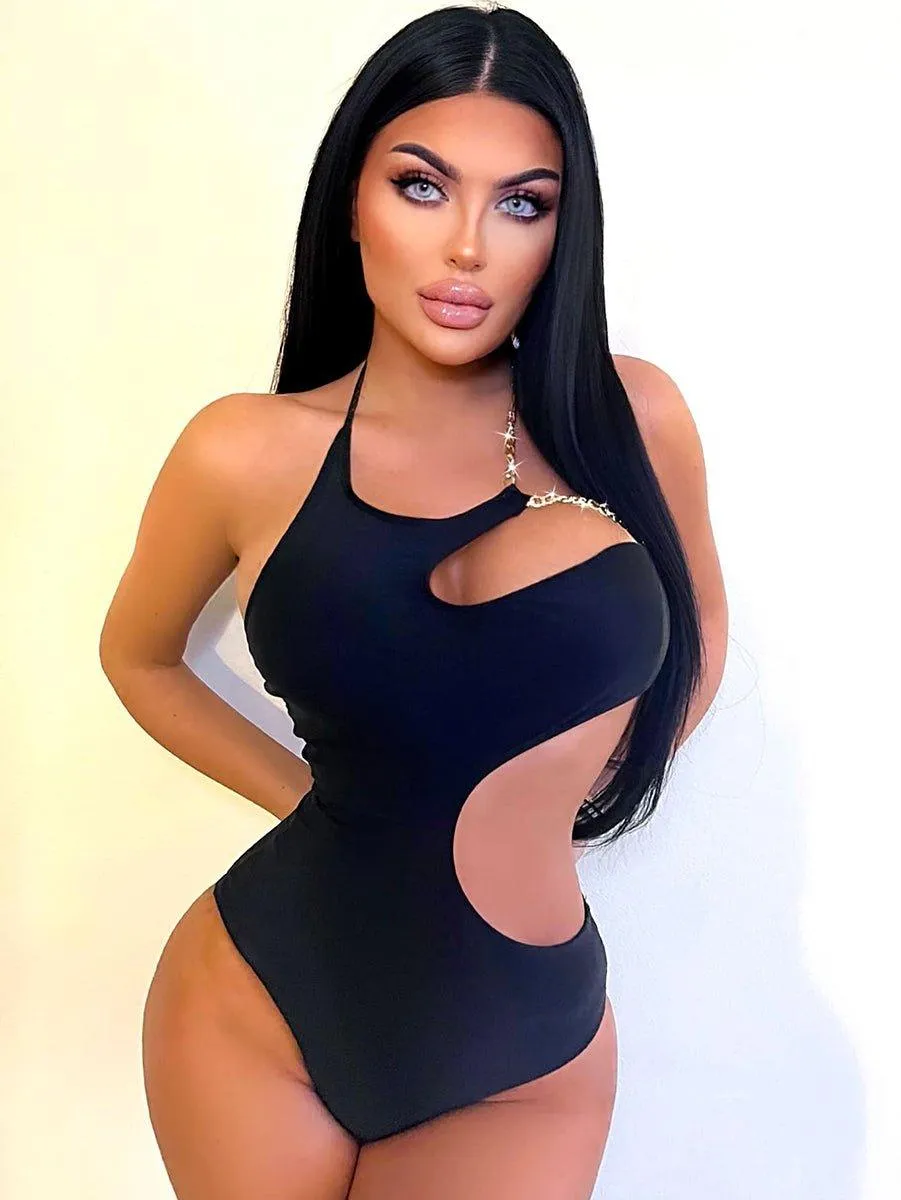 GFIT® New Trendy Solid One-Piece Swimsuit