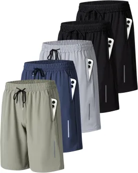 JWJ Mens Athletic Gym Workout Shorts Lightweight Quick Dry Running Basketball Shorts with Zipper Pockets