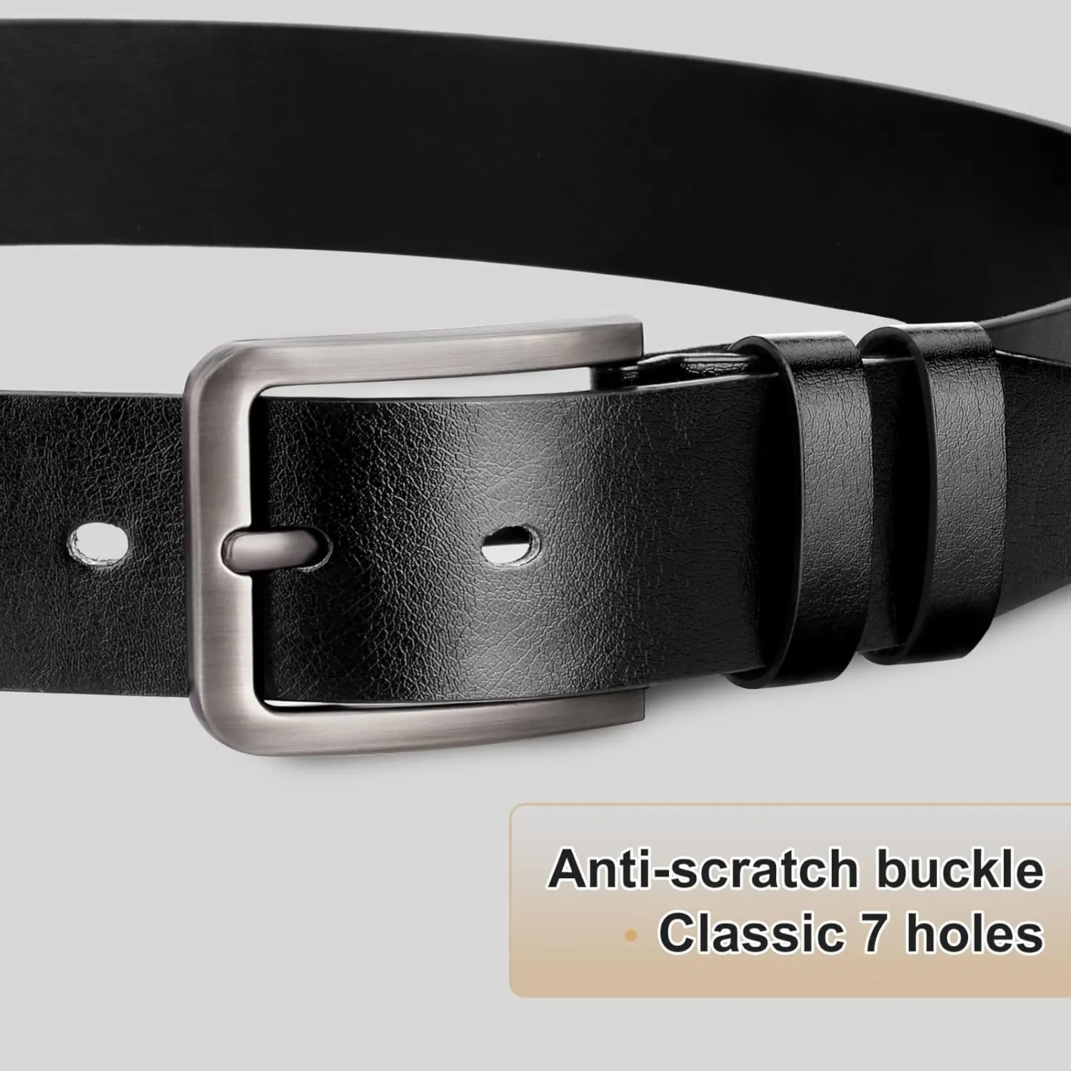 maikun Mens Casual Dress Belt, Mens Leather Black Belt, Casual Wear Jeans Pants