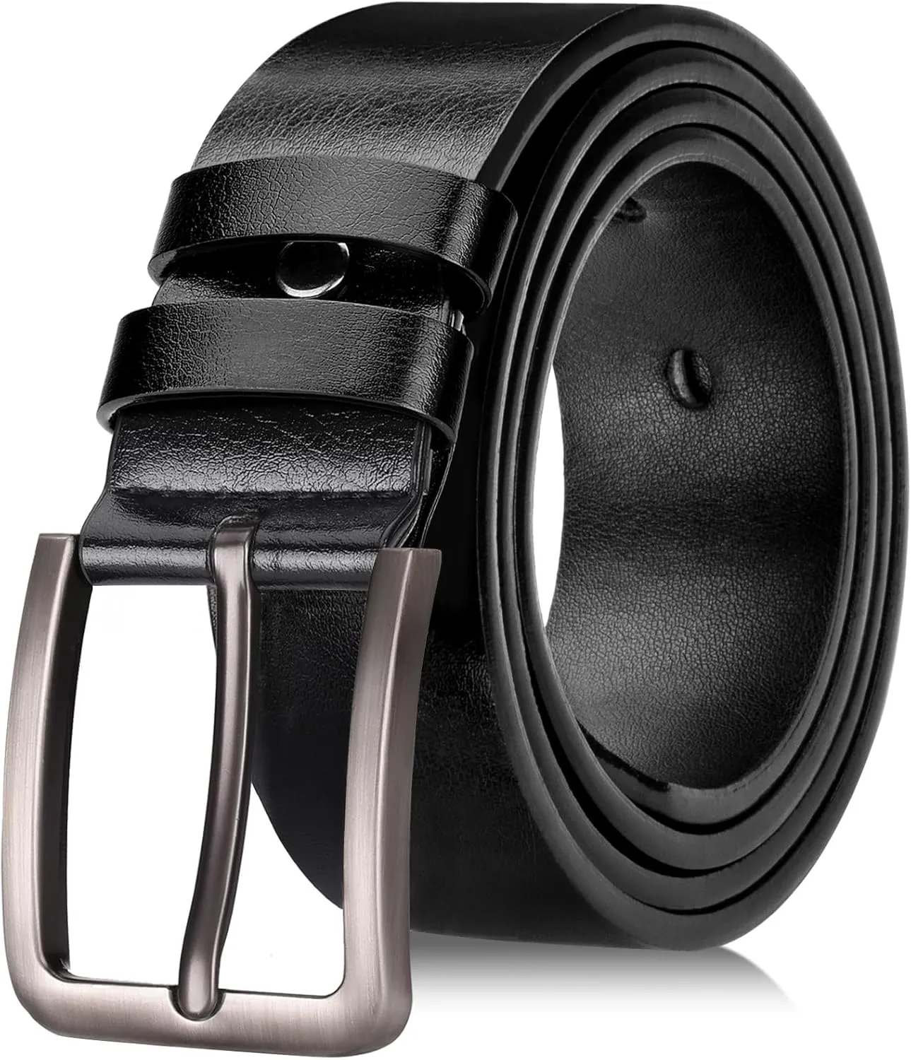 maikun Mens Casual Dress Belt, Mens Leather Black Belt, Casual Wear Jeans Pants