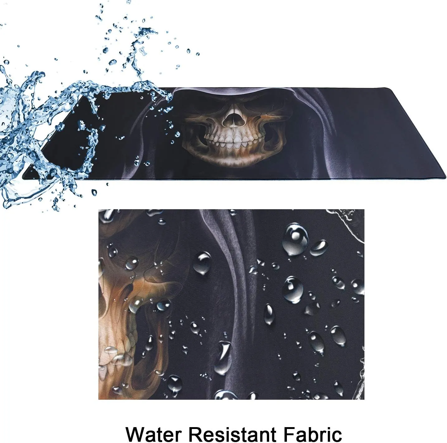 Meffort Inc Extra Large Extended Gaming Desk Mat 34.75 x 15.25 inch XXL XXLG Mouse Pad - Skull Face