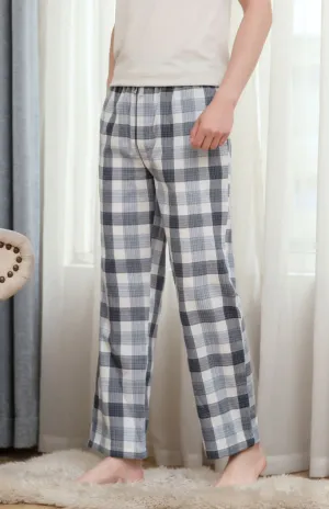Men's thin pajamas cotton loose comfortable breathable air conditioning home pants