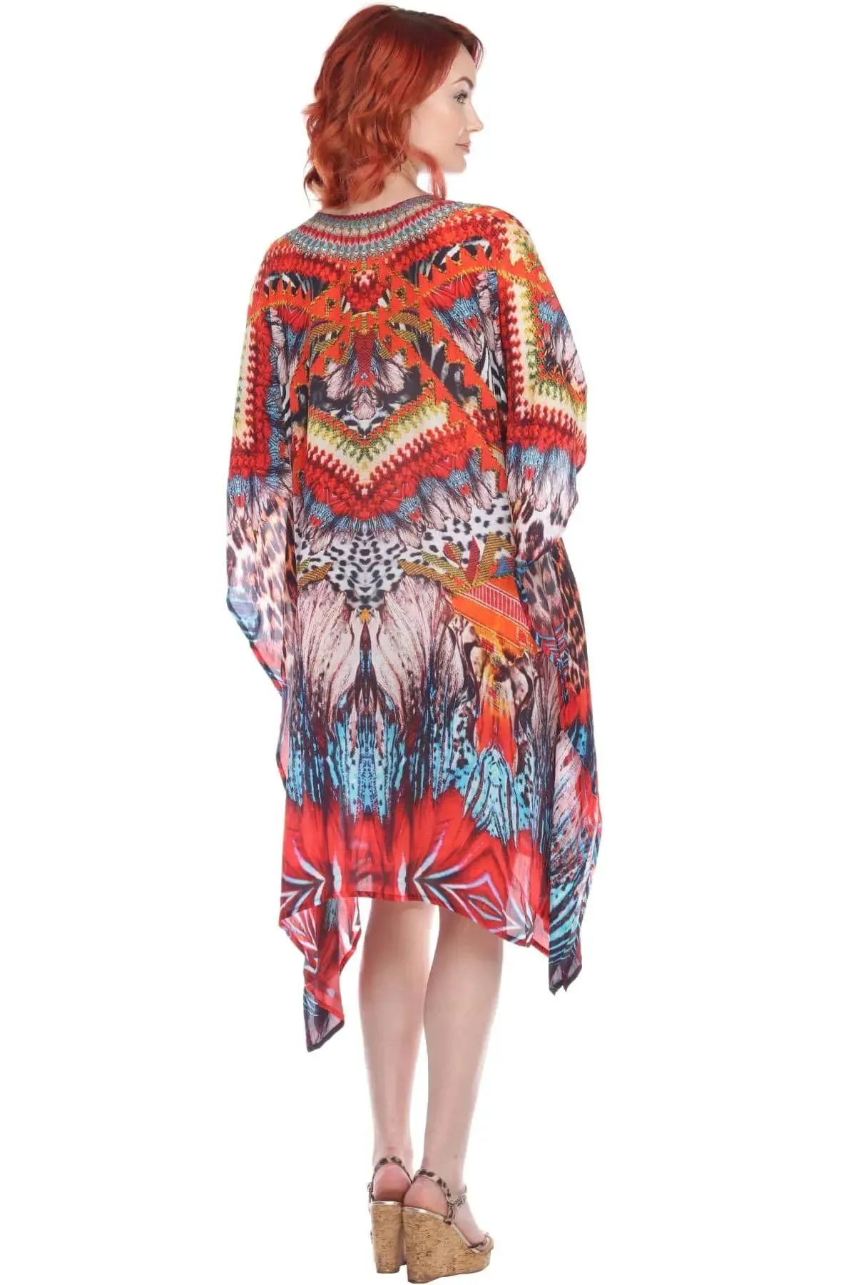 Multi-Color Trendy Vacation Beach Dress