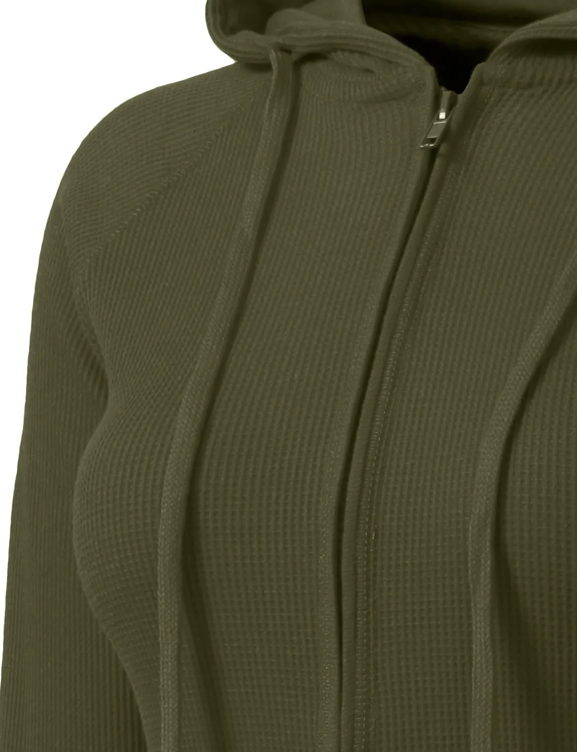 NE PEOPLE Women Basic Casual Comfy Lightweight Thermal Waffle Hoodie