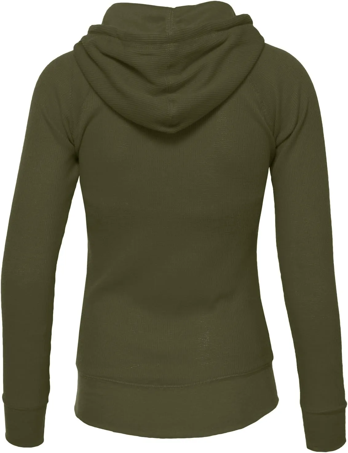 NE PEOPLE Women Basic Casual Comfy Lightweight Thermal Waffle Hoodie