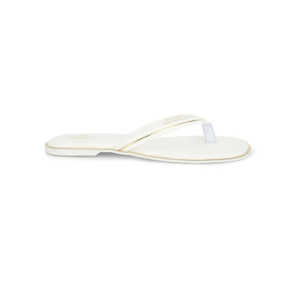 Senorita Casual White Slippers For Women PPU-3 By Liberty