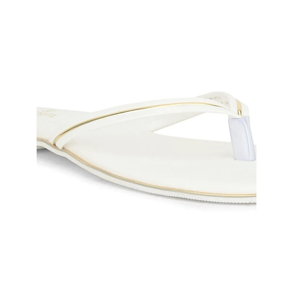 Senorita Casual White Slippers For Women PPU-3 By Liberty