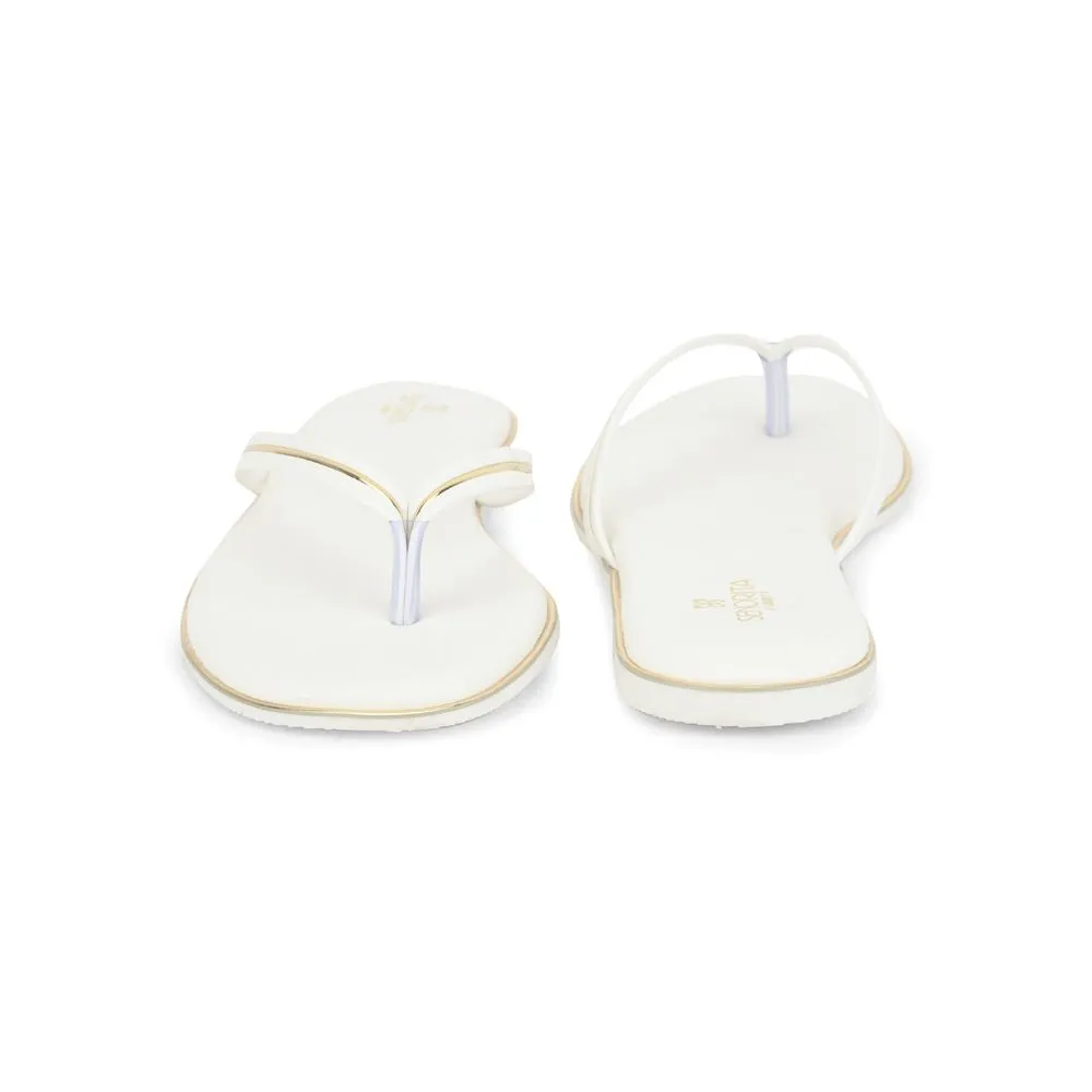 Senorita Casual White Slippers For Women PPU-3 By Liberty