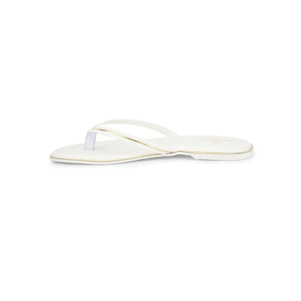 Senorita Casual White Slippers For Women PPU-3 By Liberty