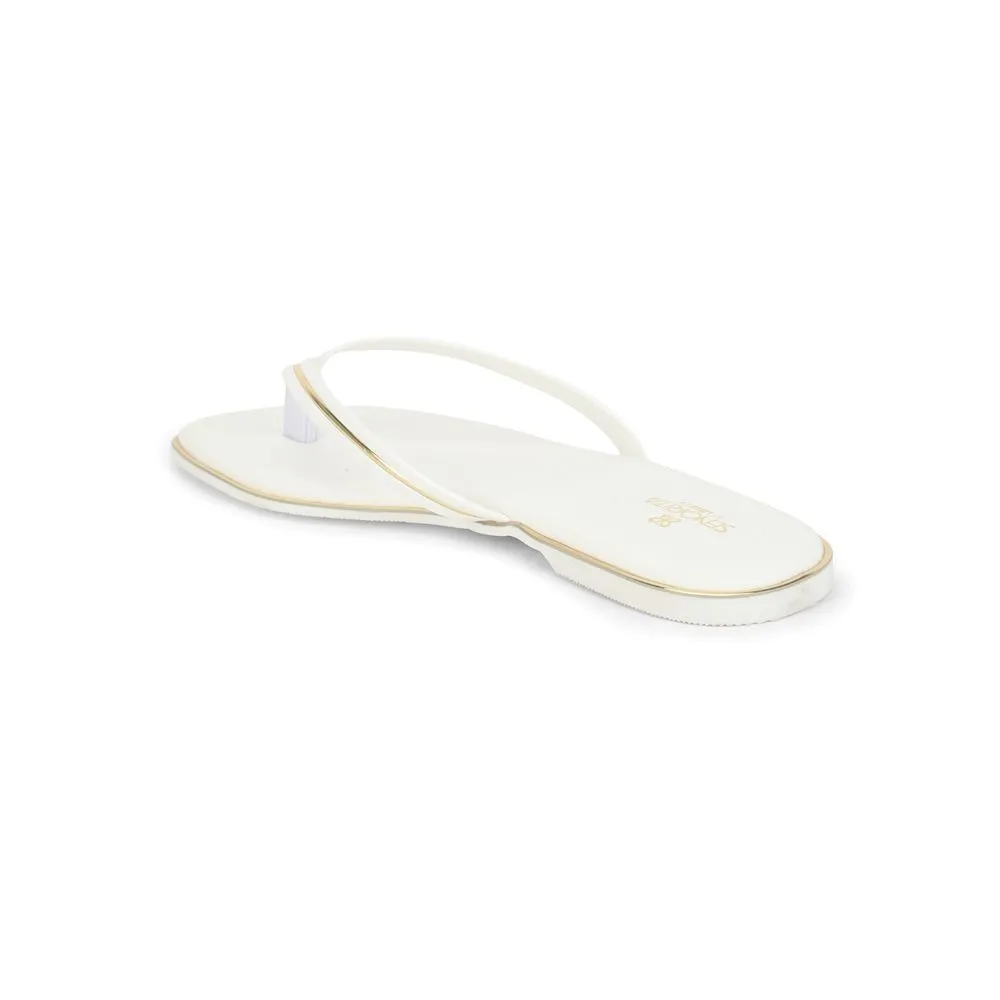 Senorita Casual White Slippers For Women PPU-3 By Liberty