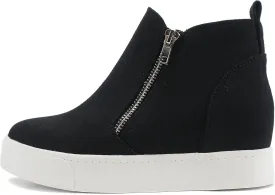 Soda Taylor Dusty Mauve Hidden Fashion Wedge Sneaker Shoes Side Zipper