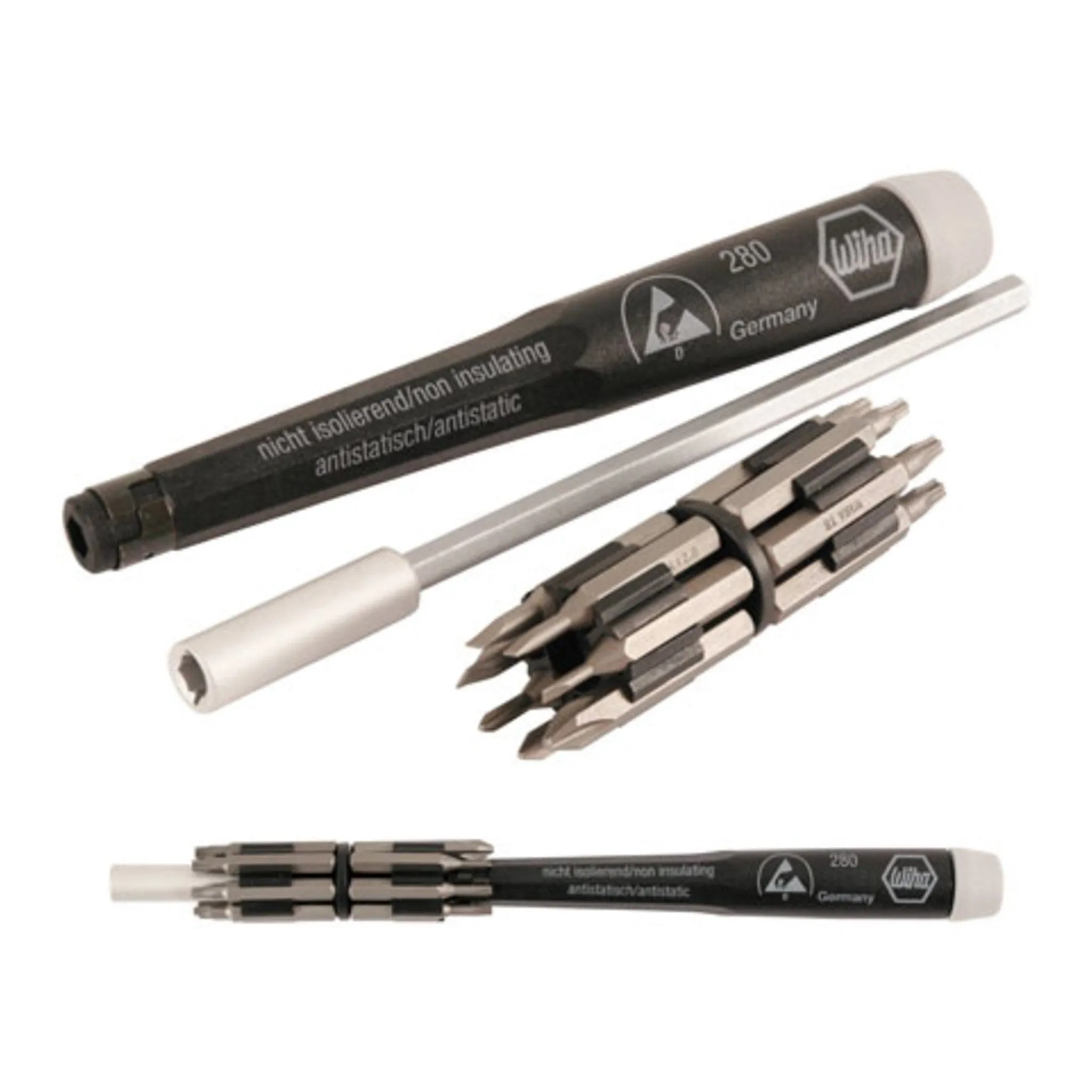 Wiha 45892 26 Piece ESD Safe PicoFinish Precision Screwdrivers Pliers and Bits Set with Heavy Duty Velcro Pouch