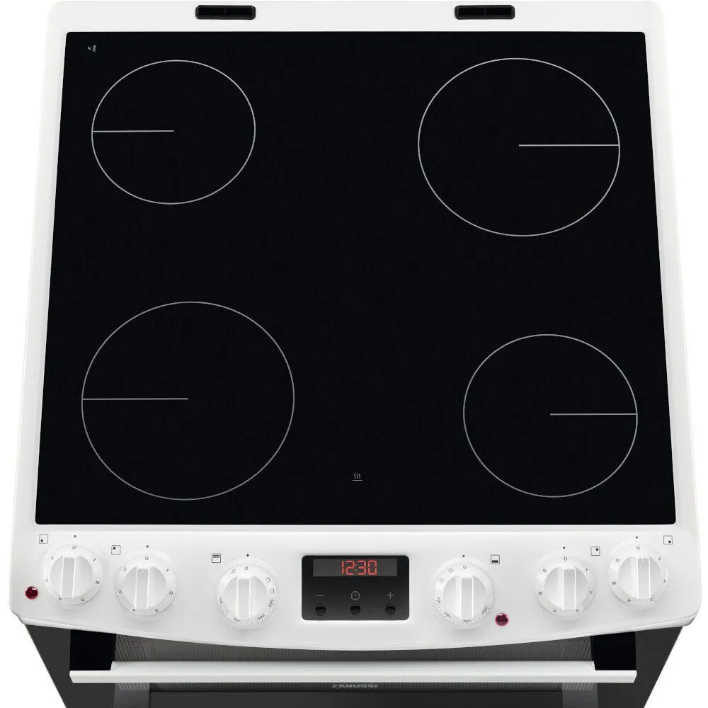 Zanussi ZCV66250WA Ceramic Electric Cooker with Double Oven White